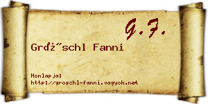Gröschl Fanni névjegykártya